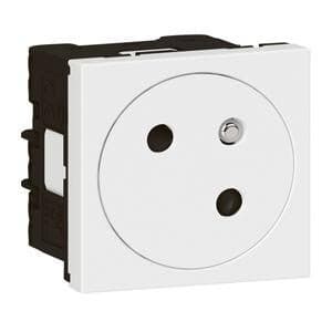 Prise de courant 2P+T spécial repiquage et 4mm² Mosaic 2 modules avec connexion par bornes à vis - blanc